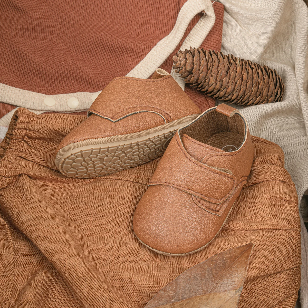 LAFEGEN Mocassins Clássicos De Couro PU Para Bebês Meninos E