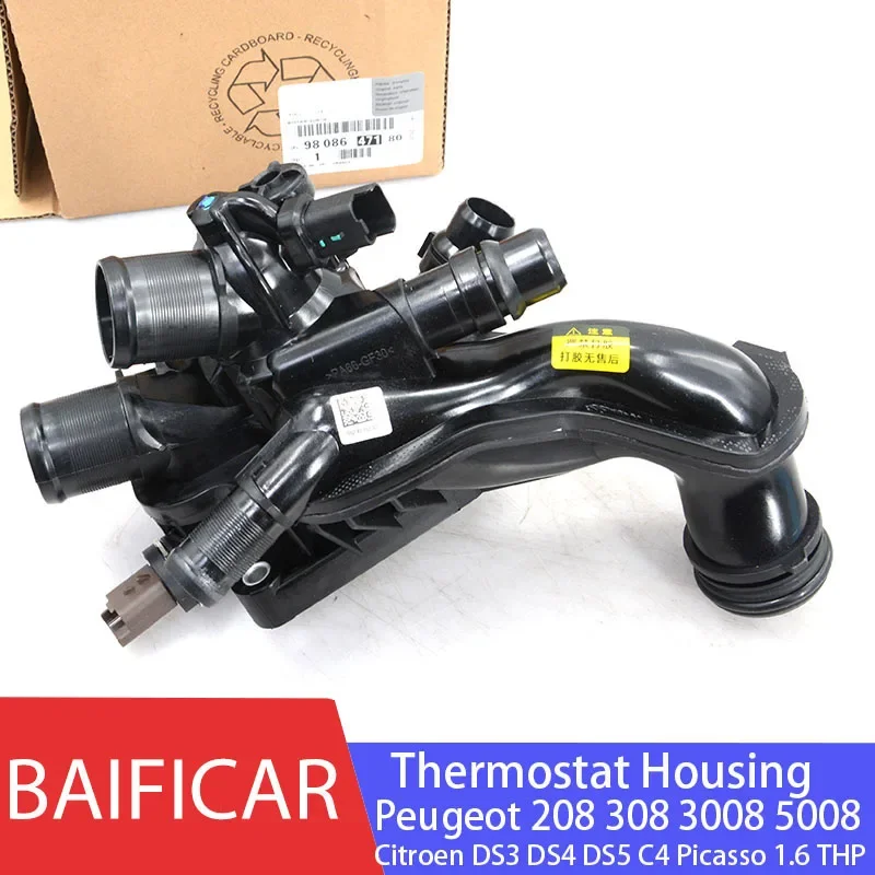 Engine Coolant Thermostat Baificar Brane Coolant Thermostat Housing For Peugeot 208 308 3008 5008 Citroen DS3 DS4 DS5 C4 Picasso 1.6 THP