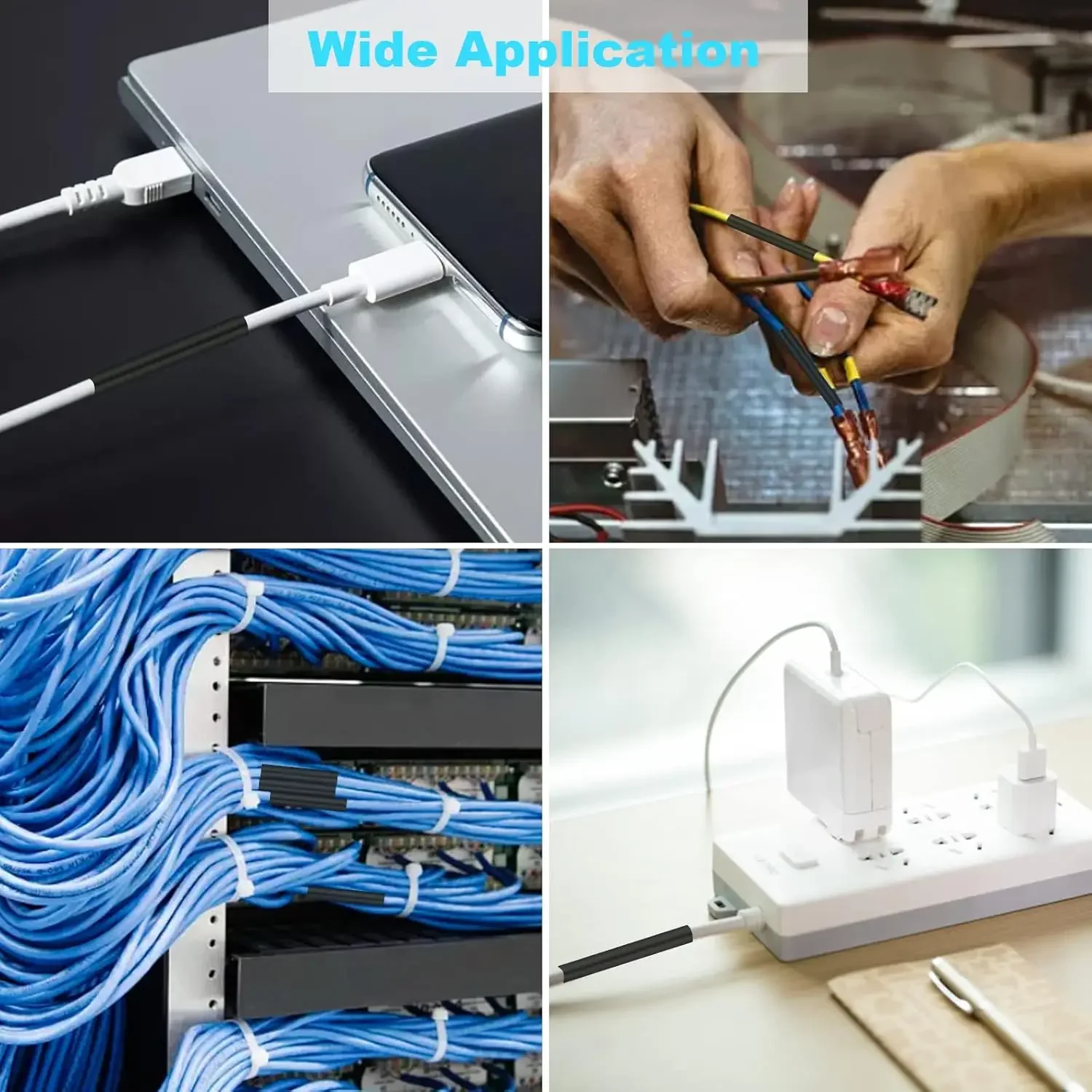 Kit de gaines thermorétractables pour modélisme, 650 pièces rangées dans une boîte de rangement compartimentée.