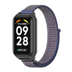 Mi Band 8 Active Nylon Loop Watch Strap - Durable & Comfortable Replacement Wristband for Mi Band 9 Active (Midnight Blue 2)
