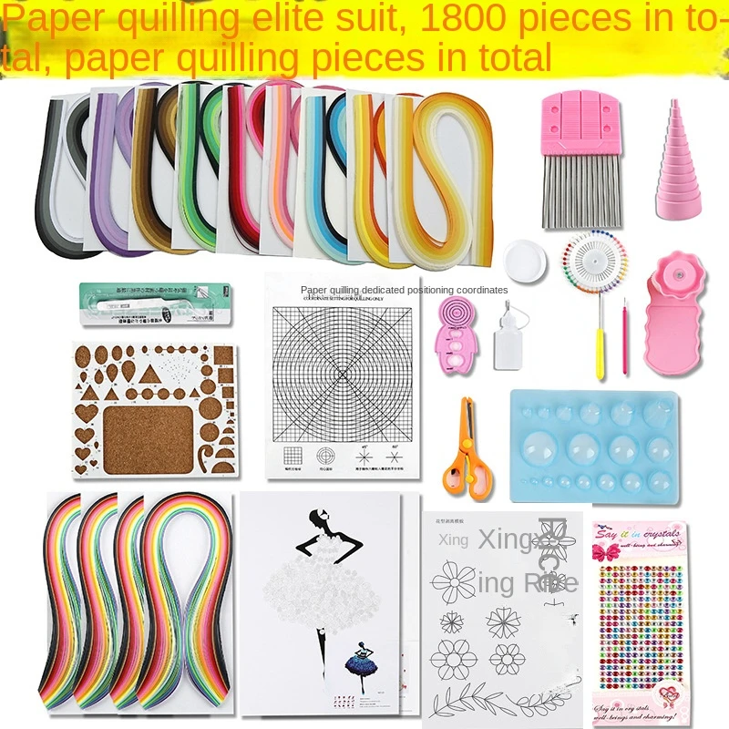Paper Quilling Set,Paper Quilling Kit with 1800 Strips and Paper Quilling Tools for Beginners Quilling Kit with Quilling Tools Instructions 