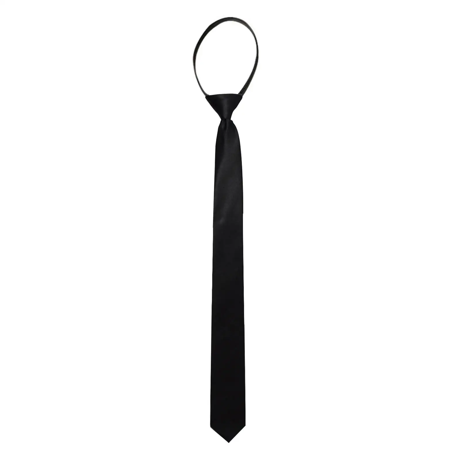 Schwarz Zipper Krawatten Retro Seidige Schmale Frauen Männer Krawatte Schlanke Glatte Fliege Koreanischen Stil Einfache Elegante Alle-spiel Trendy krawatte – Detail 1