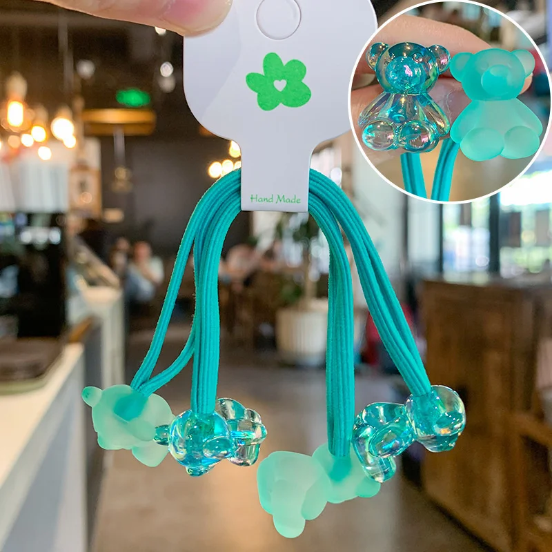 2PCS Cartoon Doppel Headed Tragen Mädchen Kinder Nette Elastische Haar Bänder Kinder Haar Krawatten Prinzessin Haar Zubehör Baby Headwear – Detail 19