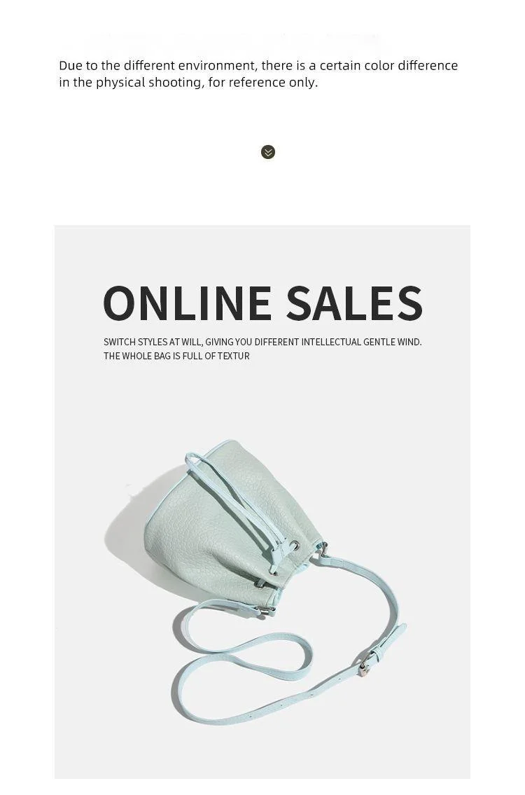 CHARHP&KEJNT Versatile Bucket Simple and Fresh Commuter Drawstring Single Shoulder Crossbody Bag_voghion.com