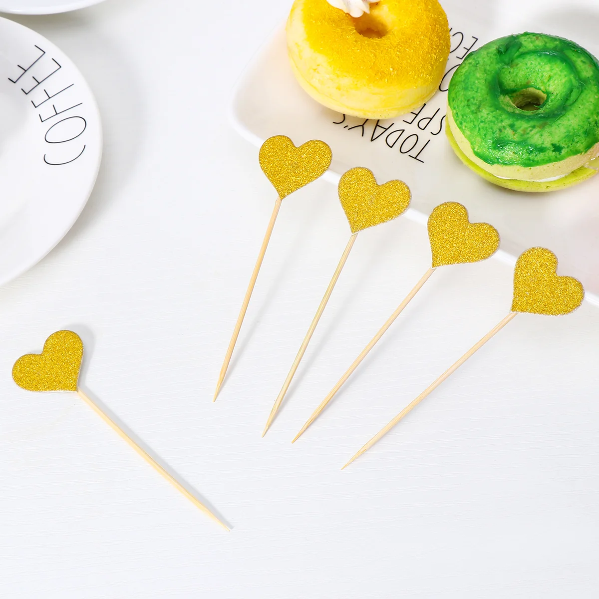 

Cake Decorations Glitter Party Cupcake Toppers Heart Heart-shaped Decorate