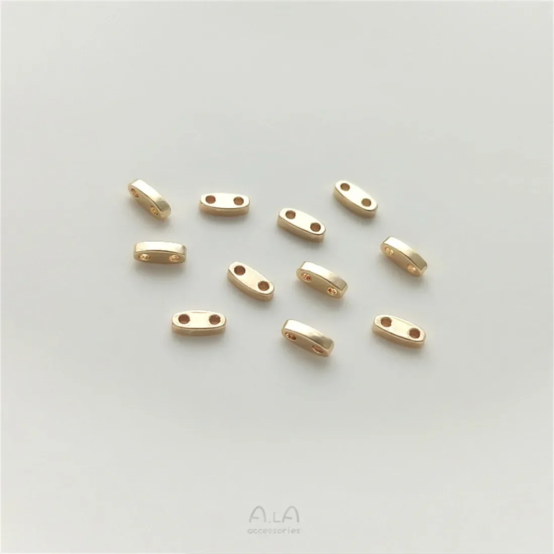 14K Gold-coated Double-row Millet Bead Spacer Accessories Double-hole Spacer Diy Handmade Beaded Bracelet Jewelry Materials C279