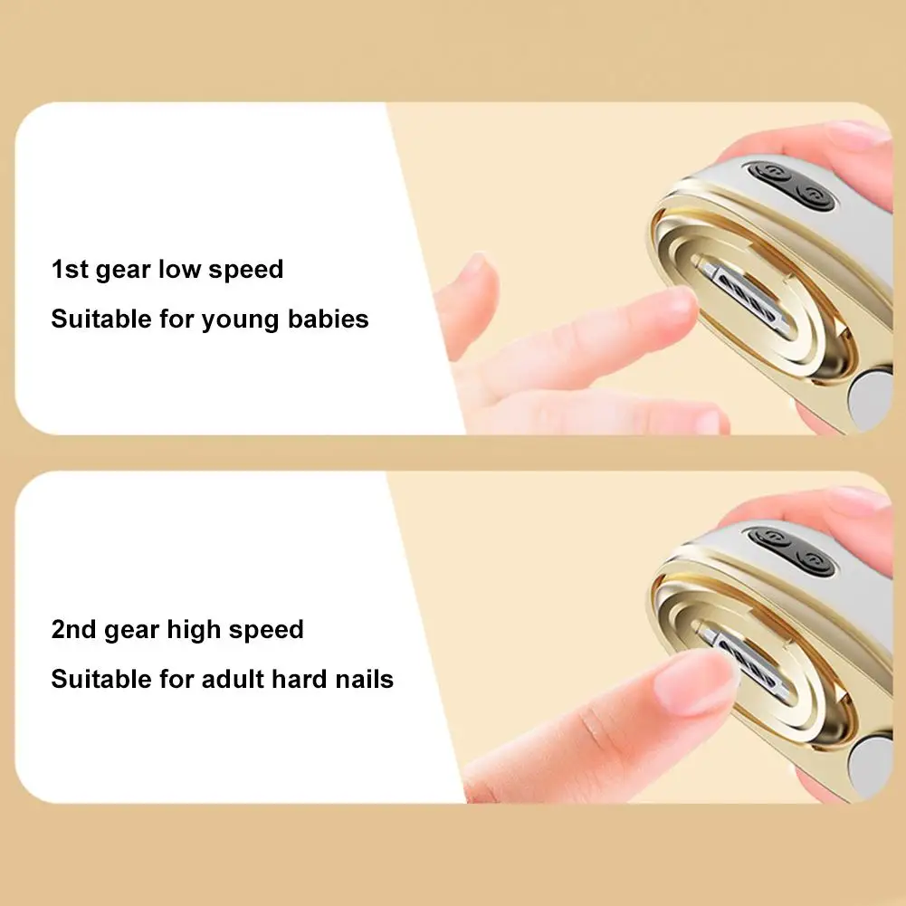 2 In 1 Electric Nail Trimmer And Buffer Rechargeable Waterproof_voghion.com