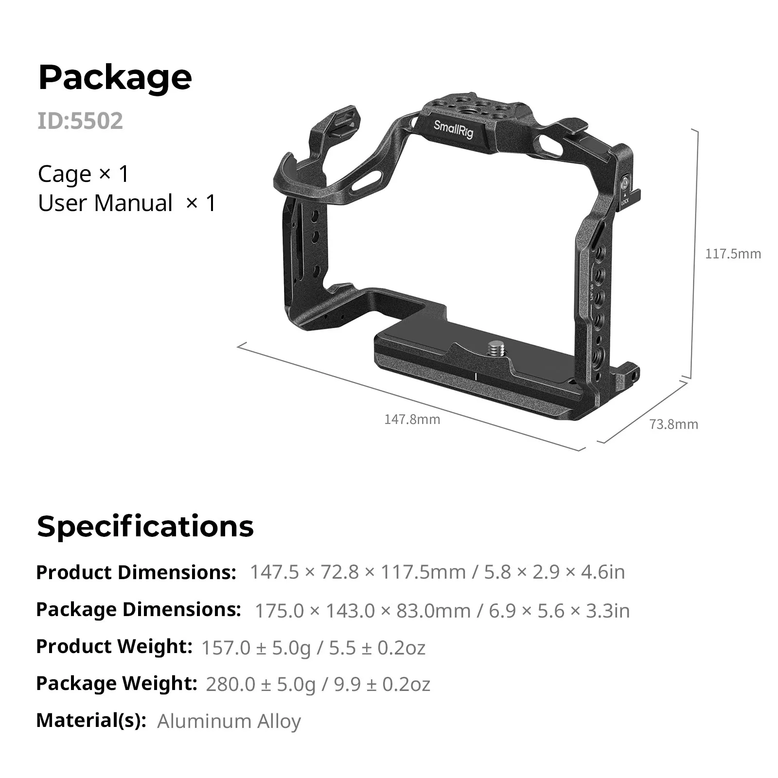 "Black Mamba" Cage for Panasonic G9 II / S5 II /S5 IIX/S1R II/S1 II/S1 IIE w Qu