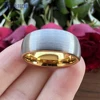6mm 8mm Tungsten Engagement Ring For Women Men Domed Brushed Multicolor Jewelry Accessories Comfort Fit 4