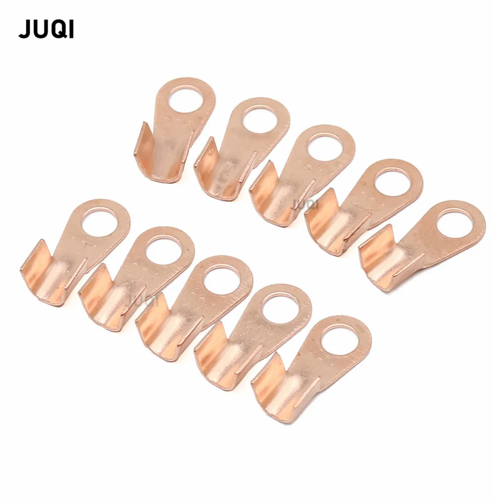 

10/50 PCS OT-40A 6.2mm Dia Red Copper Circular Splice Crimp Terminal Wire Naked Connector for 4.0-10 Square Cable