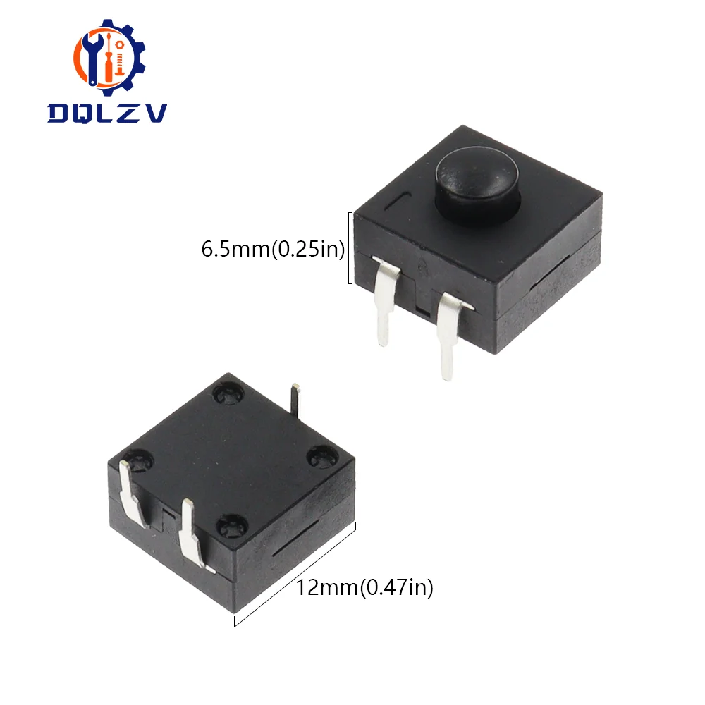 10PCS 손전등 스위치 버튼 자동 잠금 스위치 강한 빛 손전등 스위치 2 On 및 1 Off 213BS
