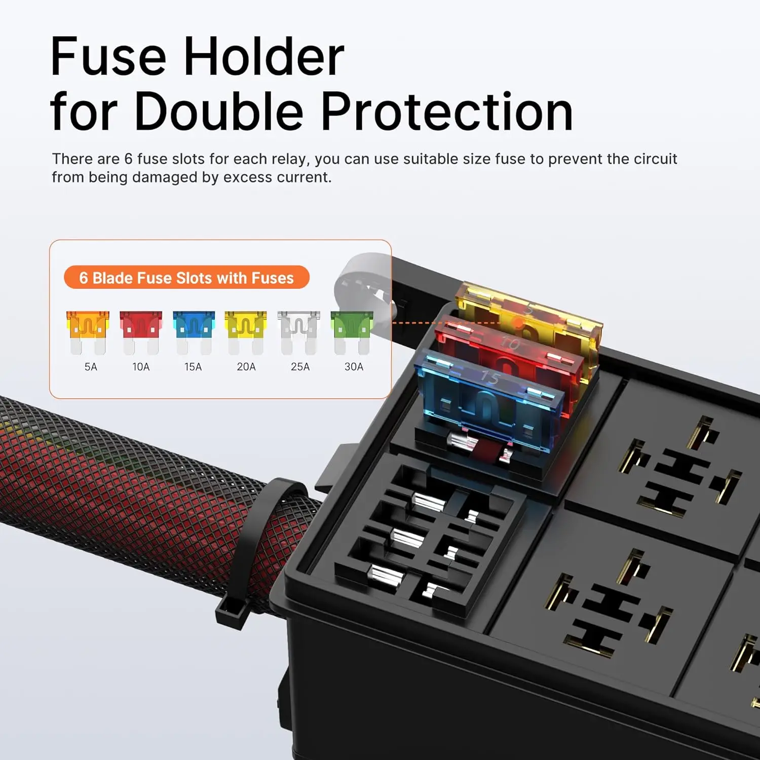Fuse Box DaierTek 12V 6 Way Relay 6 Slot ATC/ATO For Car Marine
