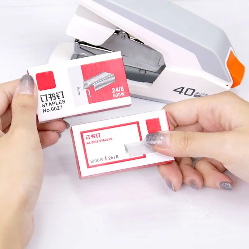 푸시 버튼 포함 수동 사무실 스테이플러 금속 표준 스테이플러, 40 장 용량, 노력 절약 바인딩 스테이플러, 12  스테이플