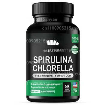 Organic Pure Blue Spirulina Capsules - Natural Superfood with Probiotics & Phycocyanin Supports Healthy Skin & Oral Care