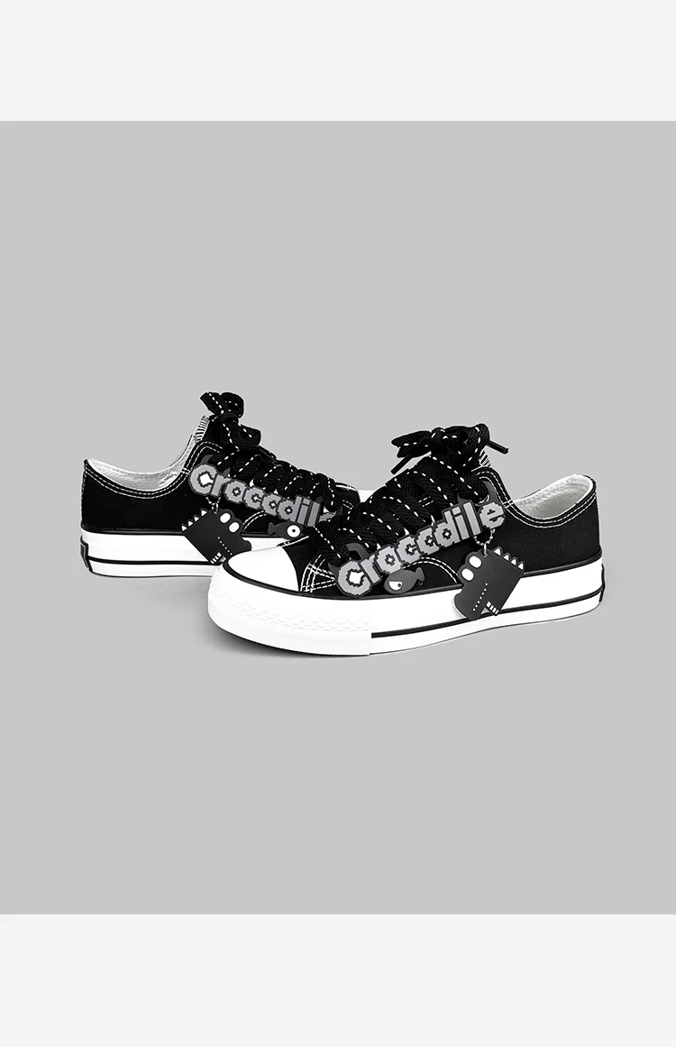 Amy Und Michael Original Design Niedlichen Cartoon Krokodil Schuhe Modische Weibliche Low-top Leinwand Turnschuhe Frau Vulkanisieren Schuhe – Detail 4