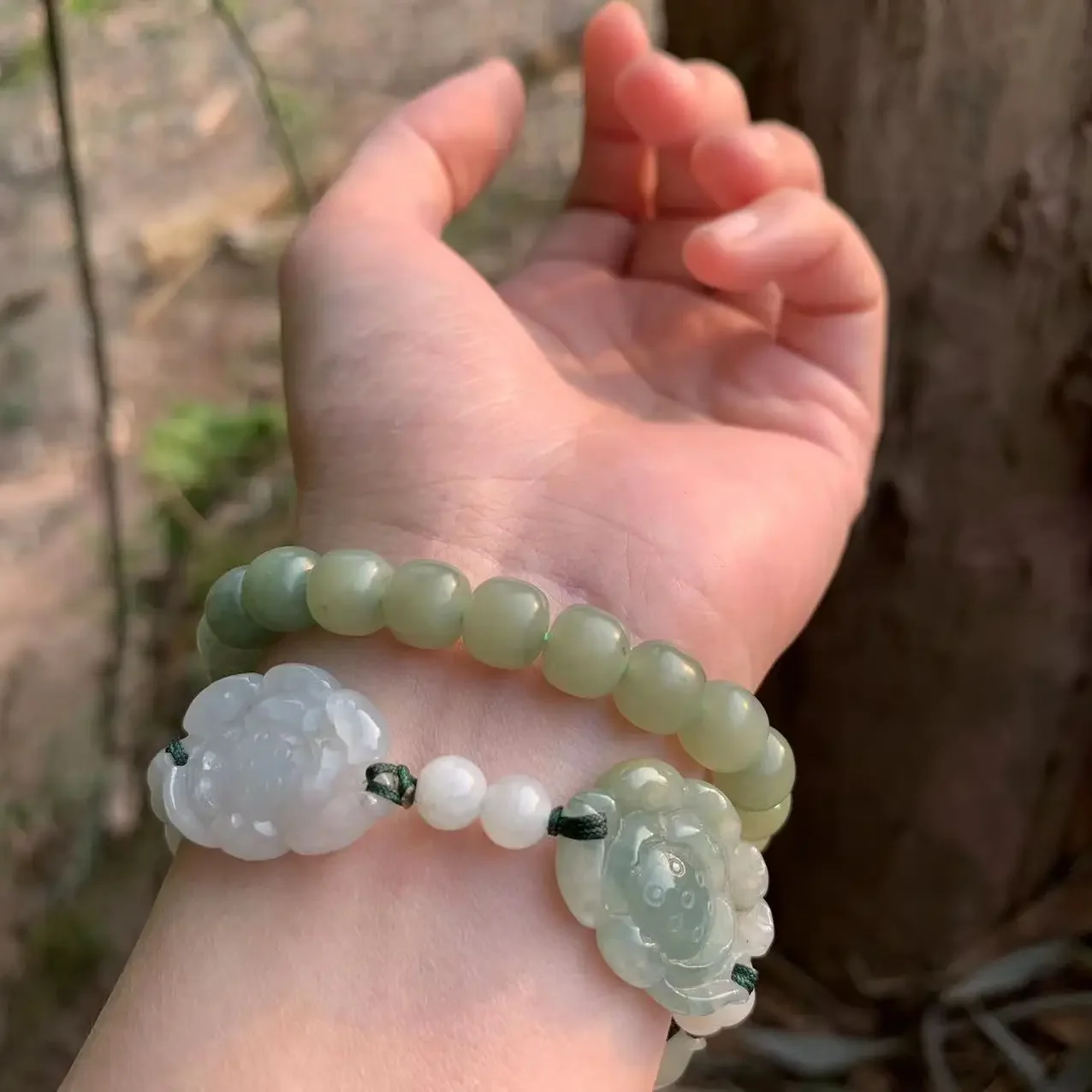 8MM Natural Green Hetian Jade Bracelet Women's Bracelets Jewelry For WomenNephrite Jewelry Wholesale Natural Stone