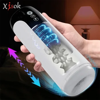 Metal Man Masturbation Automatic Suction Male Sextoy G Spots Rubber Vaginal Artificialy Sex For Man Silicon Doll Toysmetal