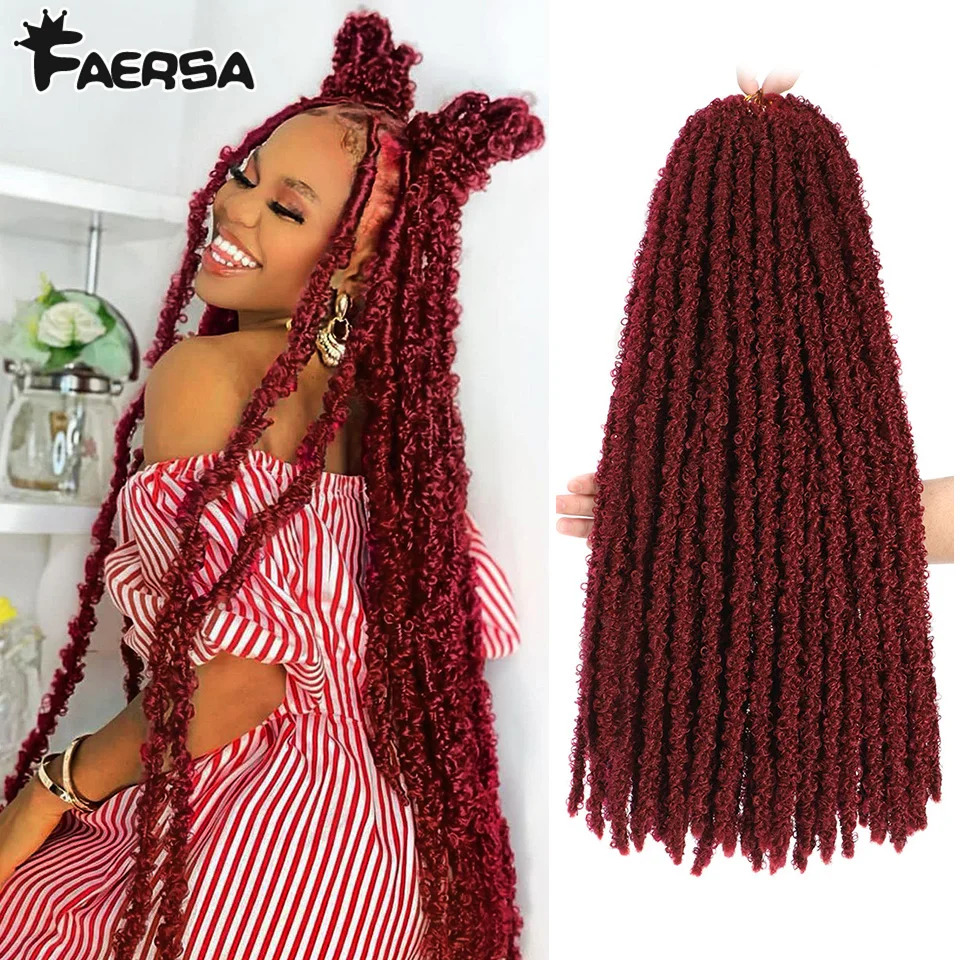 Butterfly Locs Crochet Hair Dreadlocks Meche Faux Locks Crochet Hair Braids Extensions Soft Locks Curly Braid Synthetic Hair