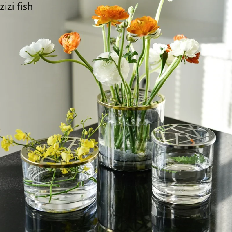 Round Hole Metal Flower Rack Flower Arranger Hydroponic Vase