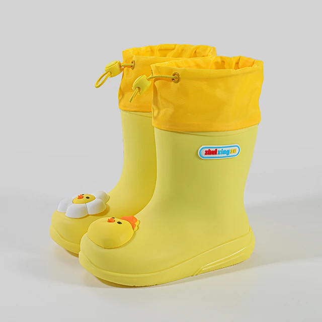 Botas de lluvia con suela de EVA para niños y niñas, zapatos de plataforma con cinturón elástico, de agua para bebés _ - AliExpress Mobile