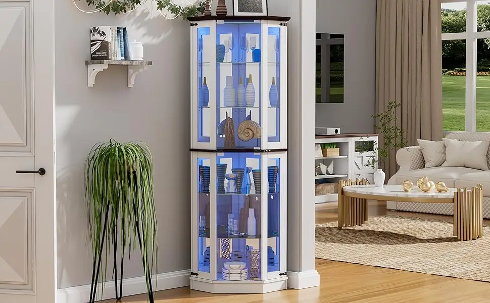 curio cabinets with glass doors