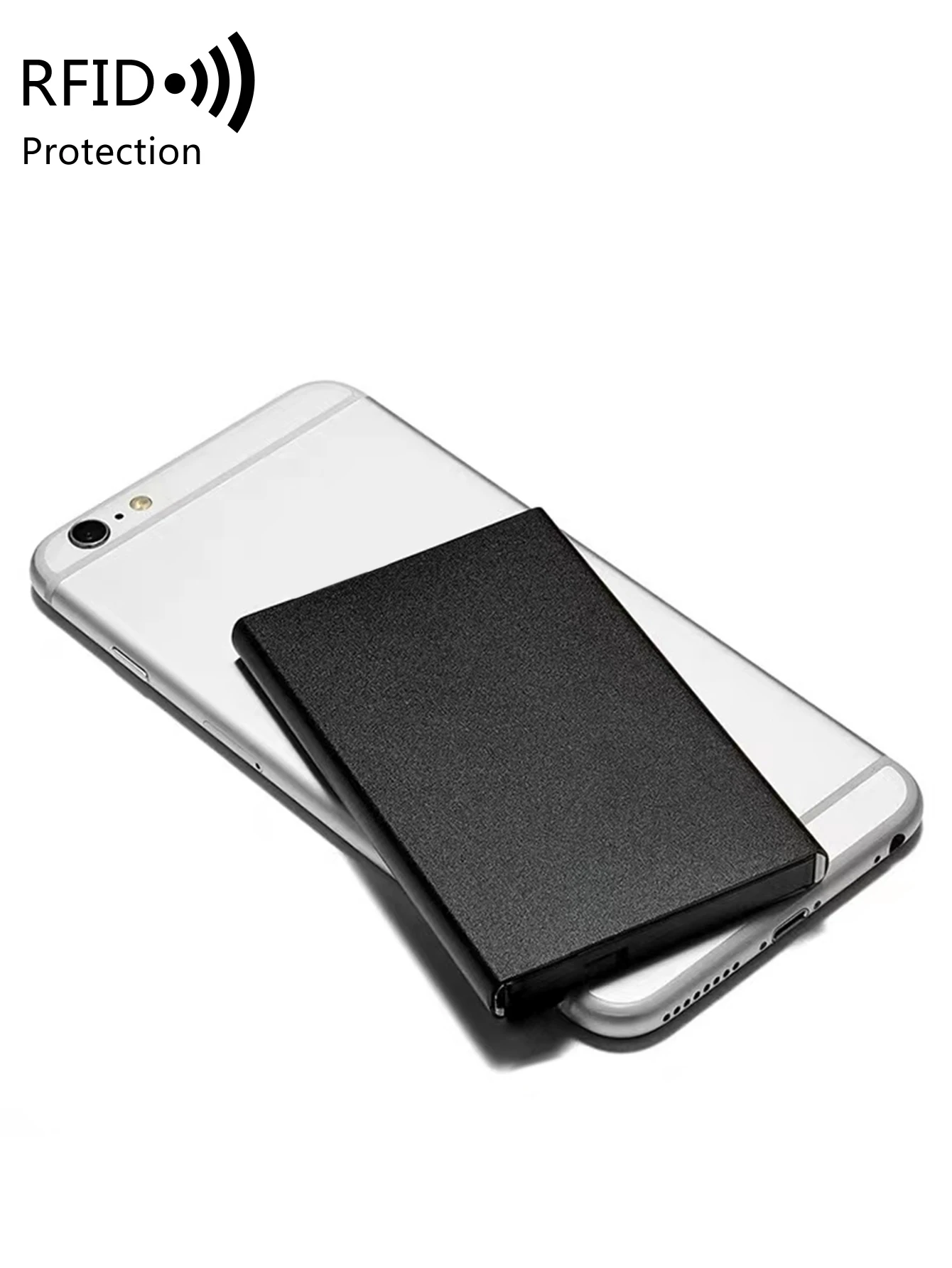 Men's ultra-thin and minimalist RFID shielded metal wallet, credit card wallet, automatic pop-up card bag, minimalist 5