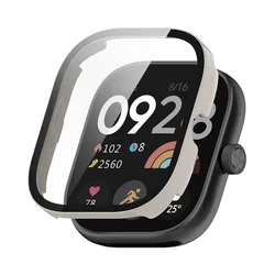 Enhanced Protective Case with Tempered Glass Screen Protector - Full Coverage Bumper for Redmi watch 4 (Ivory White)