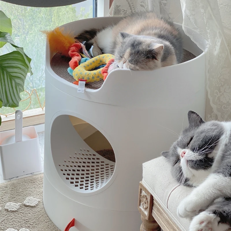 

Anti-out Castle Castle Litter Box M Tail Fully Enclosed Large Cat Toilet Anti-Splash
