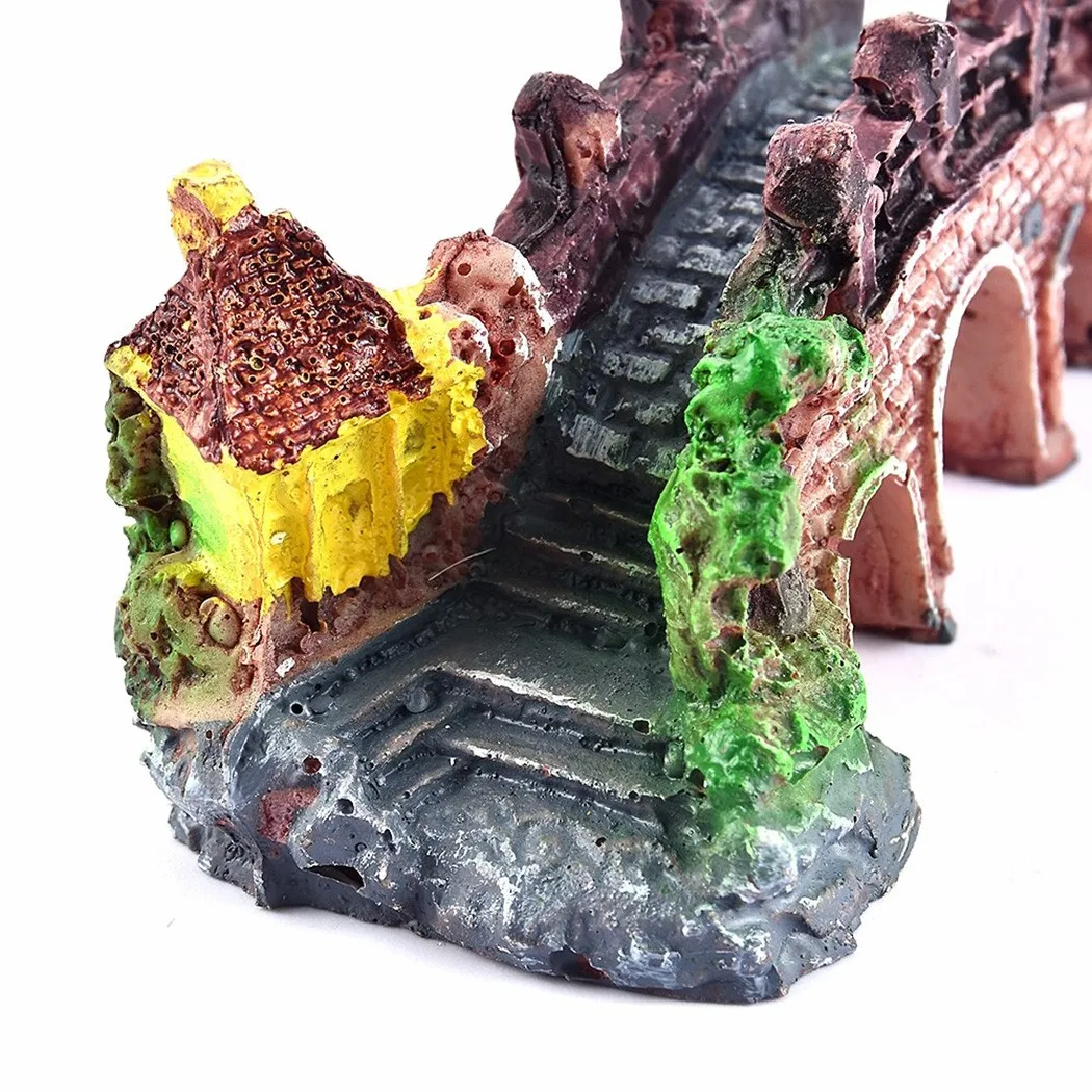 Title 7, Aquarium Fish Tank Decor Rockery And Bridge Aqu...