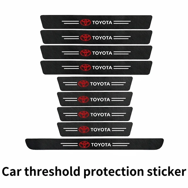 Car Door Plate Carbon Fiber Threshold Protector Sticker Decals For Toyota Yaris Hilux Corolla Camry Prius Avensis accessories