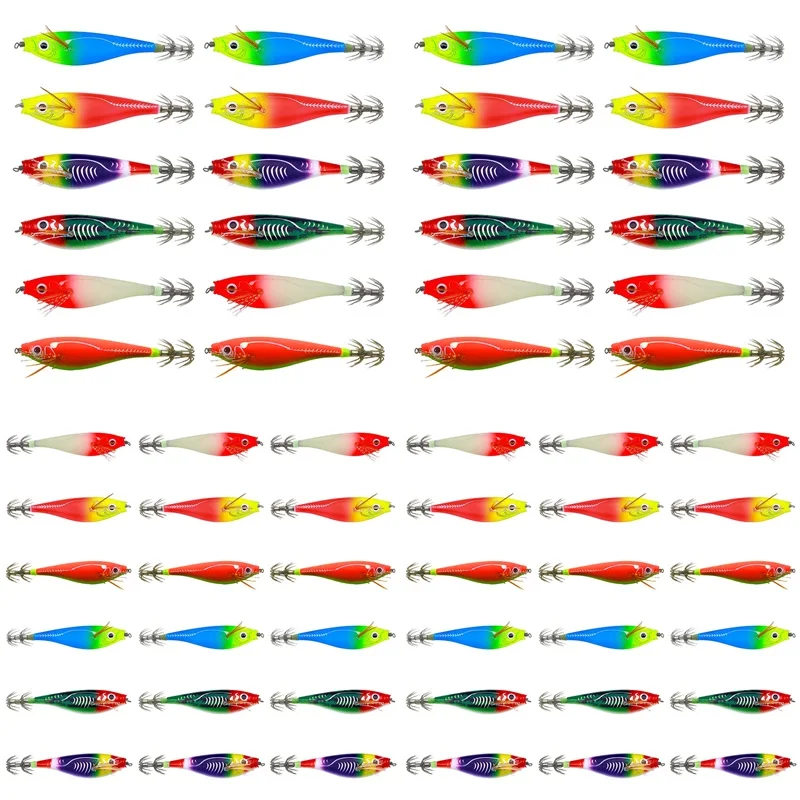 1PC Webfoot Octopus Egi Pattern Squid Bait Luminous Horizontal Cuttlefish Egi Fishing Lure Short Arm Wood Shrimp Bait 쭈꾸미 에기