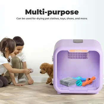 71L Ultra Quiet Pet Dryer Box for Dogs & Cats, Smart Temp Control, Ambient Light & Lock, Large Capacity Hair Dryer Box 4