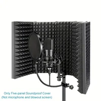 3 / 5 Panel Reflection Filters Professional Studio Recording Microphone Isolation Shield Suitable For Any Condenser Mic