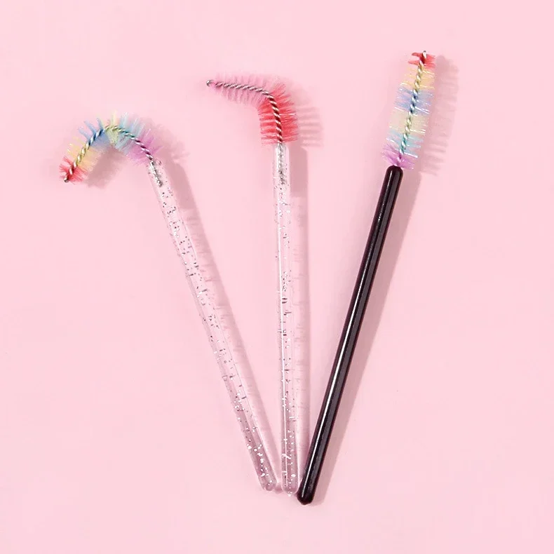 50pcs Colored Eyelash Brush Lash Mascara Wand Eyelash Curler False Lash Extension Tool Bendable Brow Brush Comb LAUKISS 4