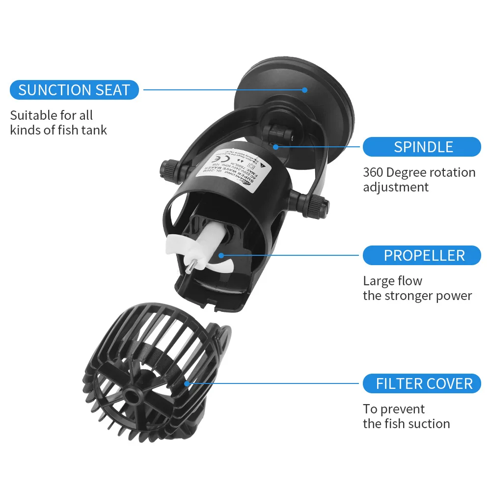 Wave Maker Water Pump Aquarium Fish Tank Submersible Aerobic Pump Water Circulation Flow Surf 220V water pump