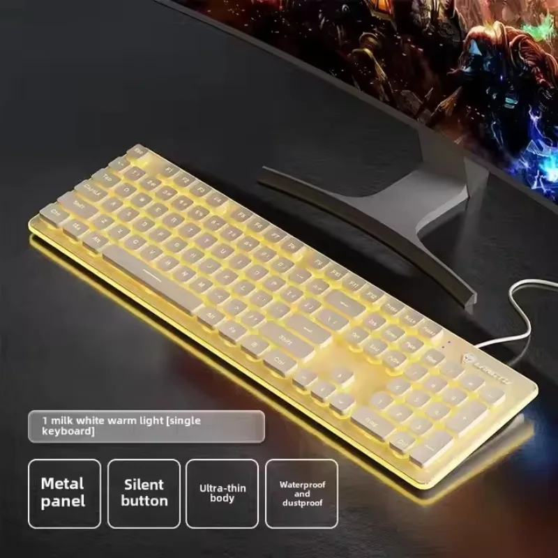 LANGTU L1 게이밍 기계식 키보드 풀 메탈 패널 RGB 백라이트 무선 이중 색상 키캡