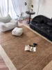 Brown Minimalist Living Room Oversized Carpet No Pattern Solid Color Bedroom Carpet Retro Dark Stain Resistant Home Rug Alfombra 1