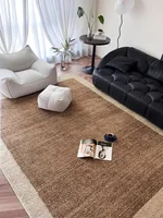 Brown Minimalist Living Room Oversized Carpet No Pattern Solid Color Bedroom Carpet Retro Dark Stain Resistant Home Rug Alfombra 1