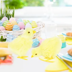 Simulation Chick Plush Toy Realistic Furry Animal Doll Artificial Chicken Model Kids Toys Early Education Cognition Fake Chick