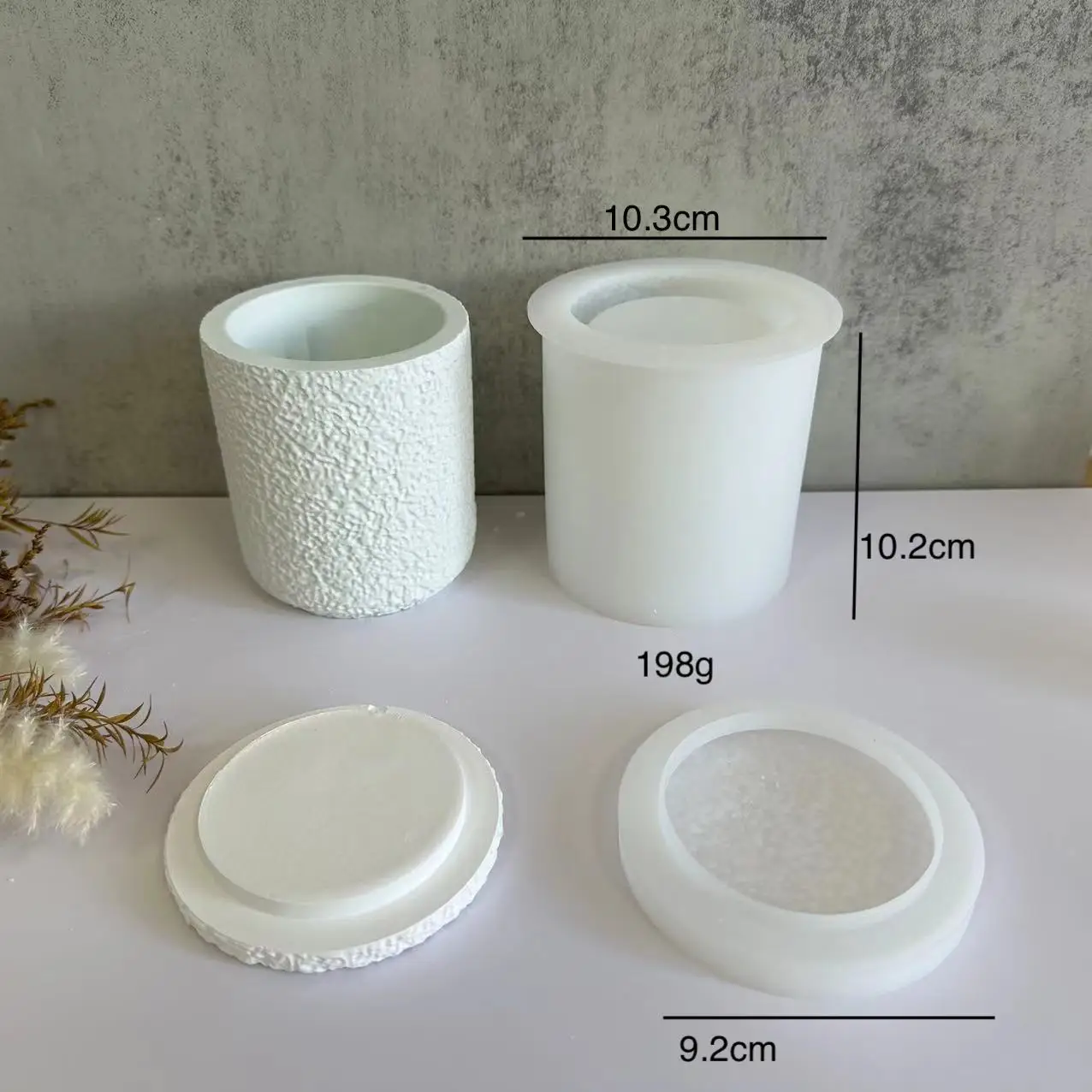 Lava Pattern Silicone Mold for Candle Cup with Lid & Textured Storage Jar