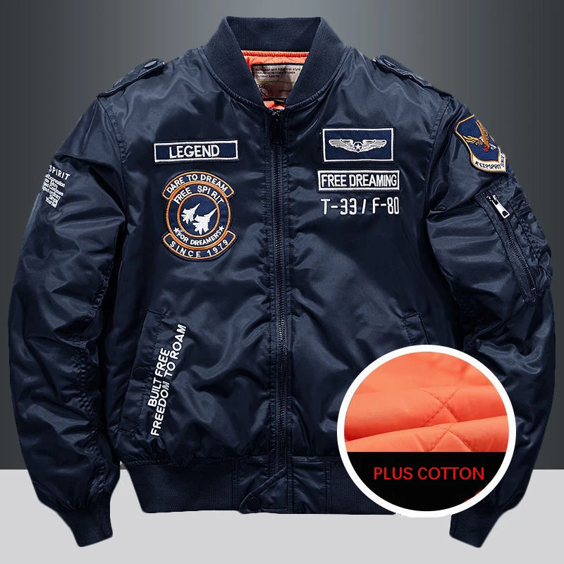 

Embroidery jacket men autumn and winter pilot ma1 jacket baseball suit large size Korean version of the Air Force functional tid