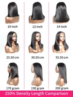 5x5 sans colle vietnamien perruque de cheveux humains Double auvé court Bob dentelle avant perruques de cheveux humains prêt à porter couleur noire naturelle 250% 6