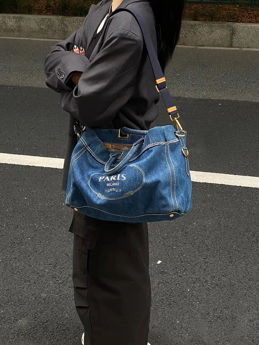 Fashion Denim Pouch Shoulder Bag Female Crossbody Handbag