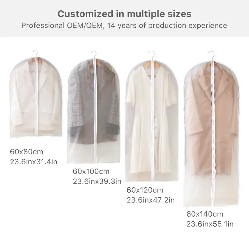 Clothing Dust Cover 1/3/5/10PCS Washable Clothes Hanging Dust Cover Wedding Dress Cover Suit Coat Storage Bag Wardrobe Hanging Clothing Organizers