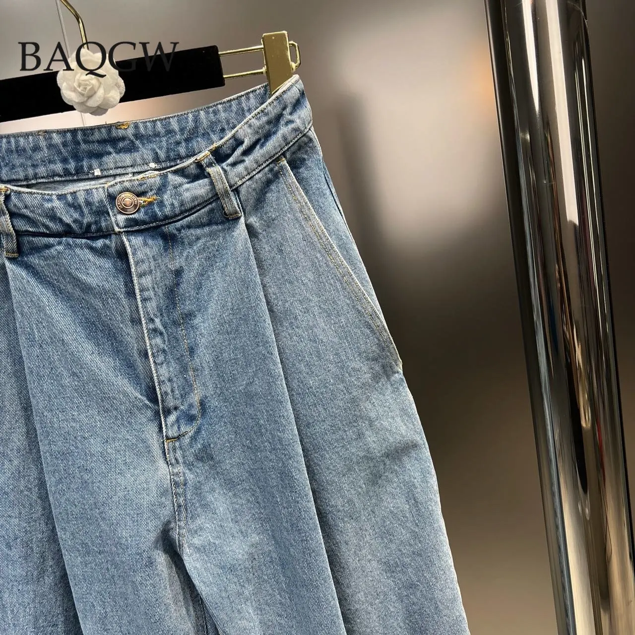 Streetwear Jeans Two Piece Set Women\'s Sexy Sleeveless Lace-up Backless Crop Top and High Waist Denim Pants Slim Summer Outfits