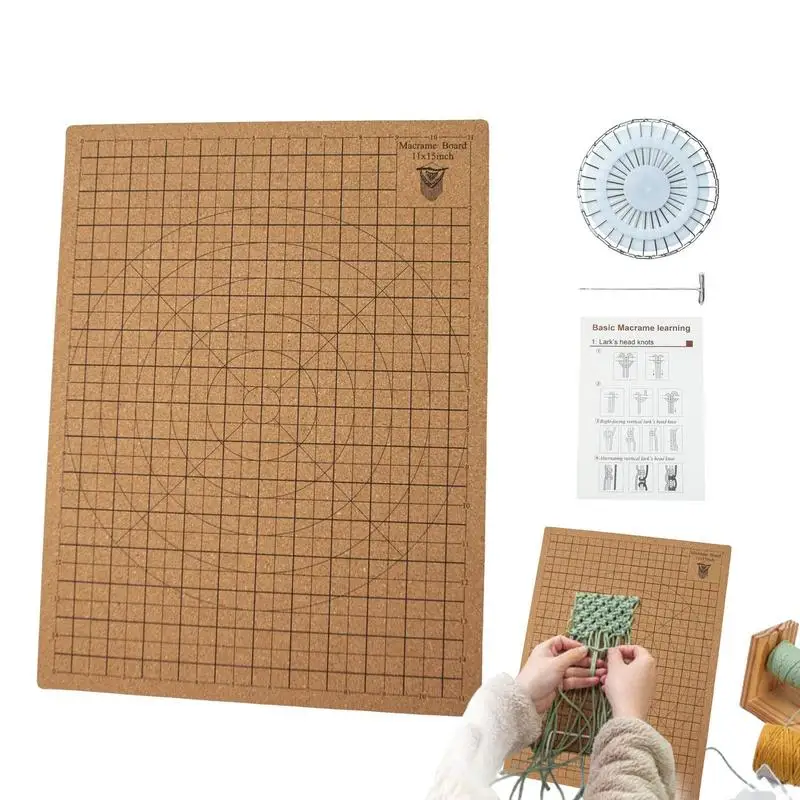 

Square Braiding Board With Grids Knitting Board Double Side Macrame Project Board For Braiding Bracelet Knotting String Supplies