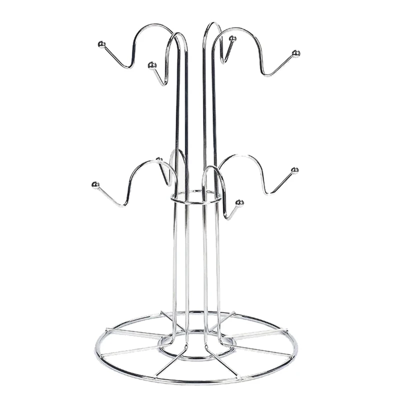 

Сушилка для чашек с 8 крючками, сушилка для кружек, дерева, органайзер для кружек для дома, рабочего стола, прочная, тонкая работа