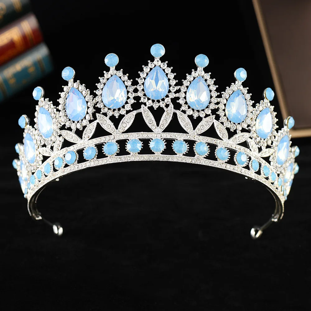 DIEZI 6 Colors Baroque Green Blue Pink Opal Crystal Tiara  display picture 1