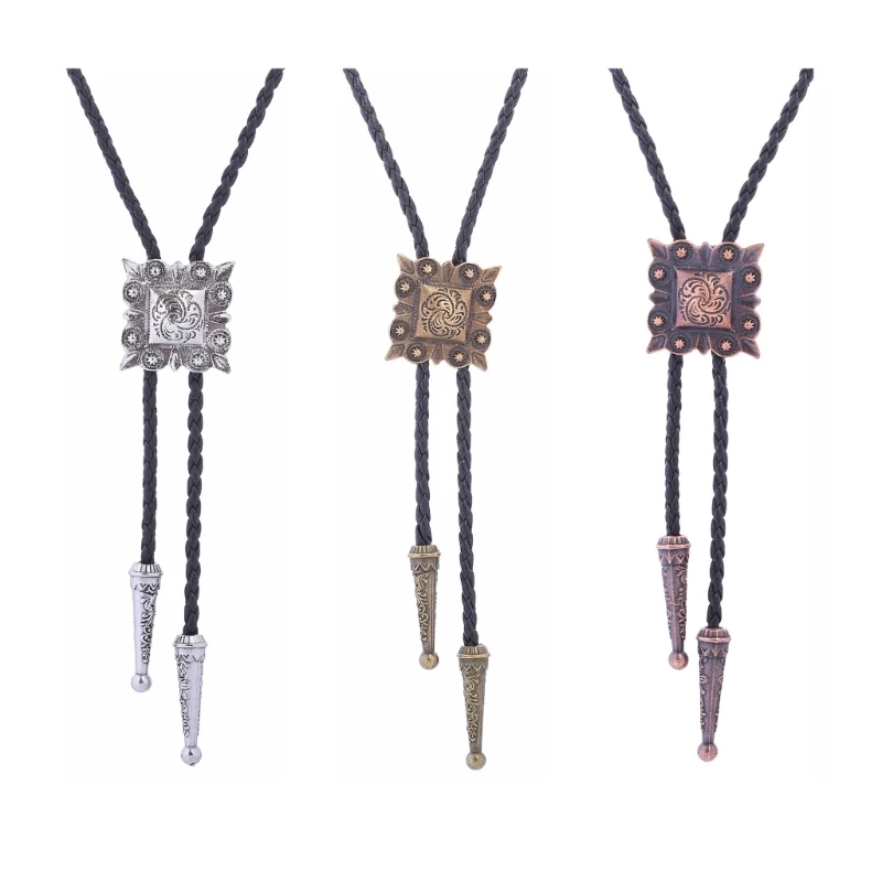 

Mens Cowboy Hat Metal Engraved Bolo Tie Shirt Collar Necktie Jewelry Accessories