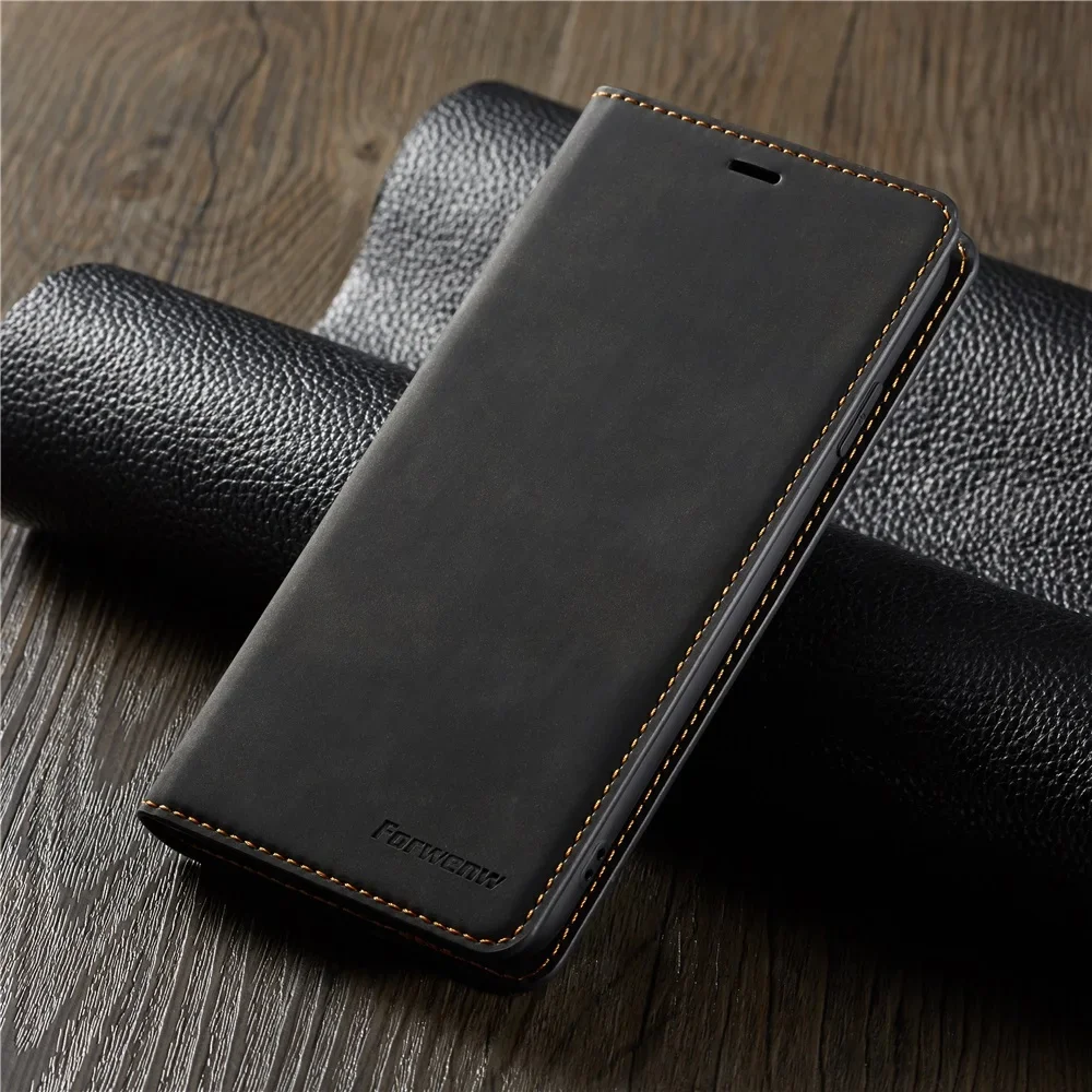 Sleek Suede Leather Flip Wallet with Strong Magnetic Closure